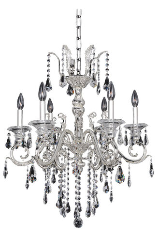 Haydn 6 Light 24 inch Silver Chandelier Ceiling Light in Firenze Clear