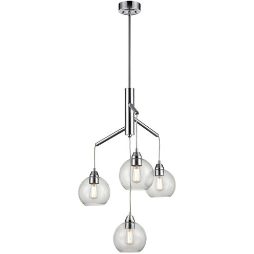 Andromeda 4 Light Chrome Chandelier Ceiling Light in Clear Glass
