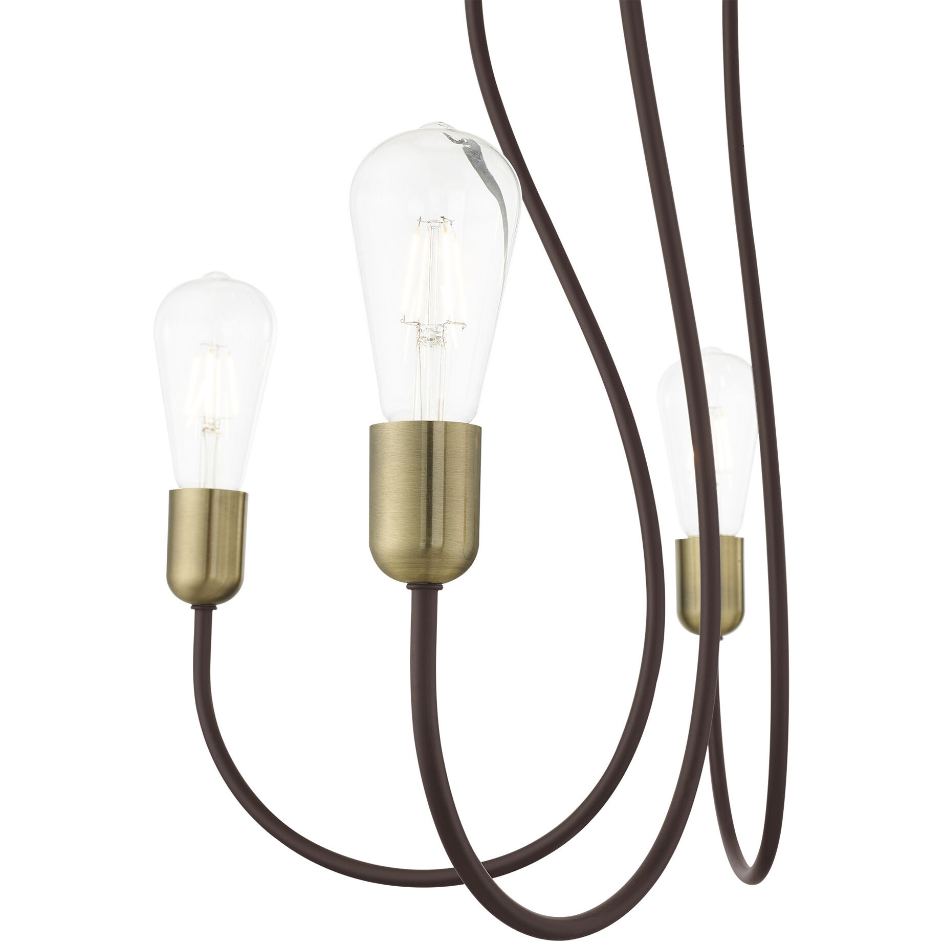 Lucerne 5 Light 24 inch Bronze with Antique Brass Accents Chandelier Ceiling Light