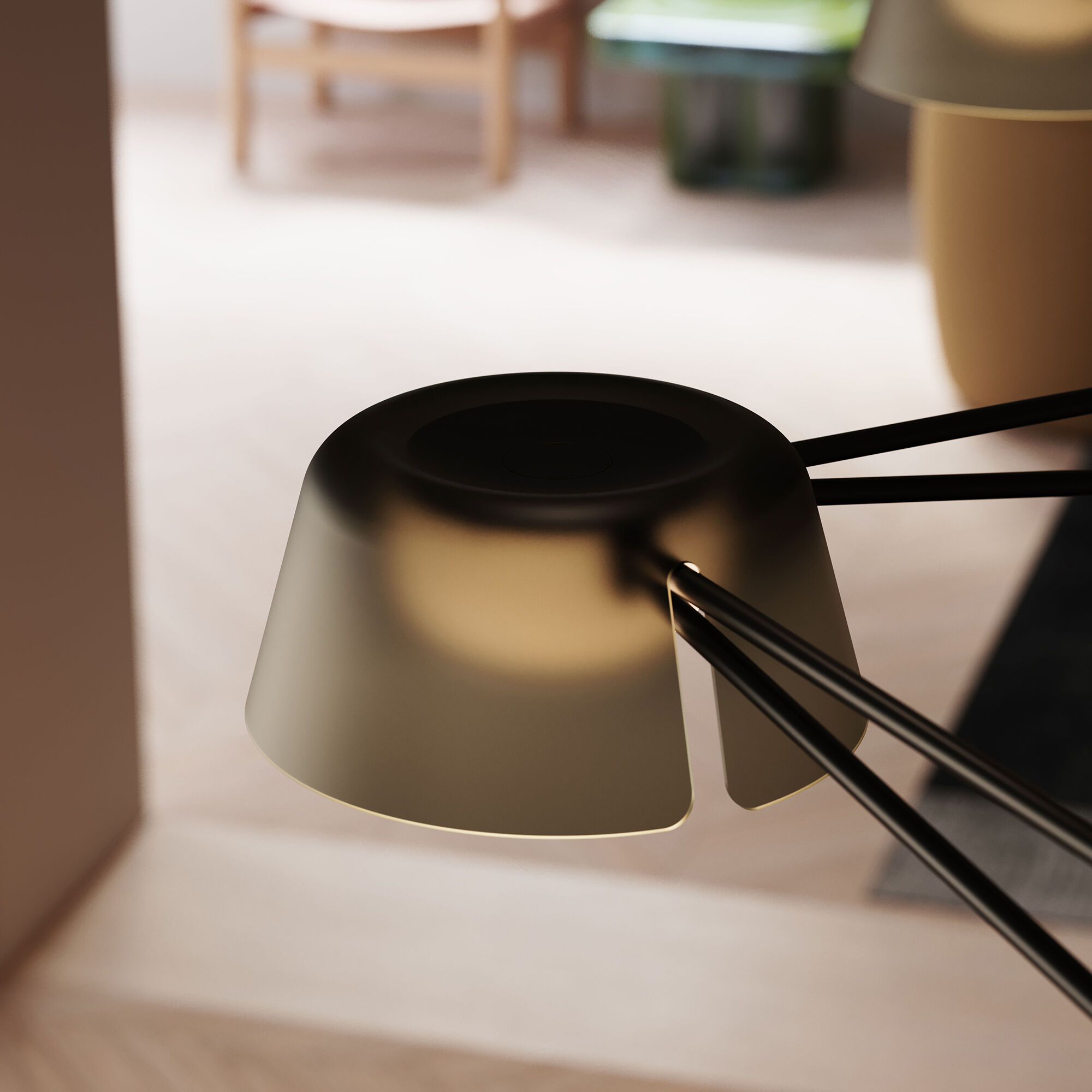 Ray LED 67.75 inch Satin Black Chandelier Ceiling Light in Smoked Etched