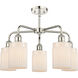 Hadley 5 Light 22.5 inch Polished Nickel Chandelier Ceiling Light in Matte White