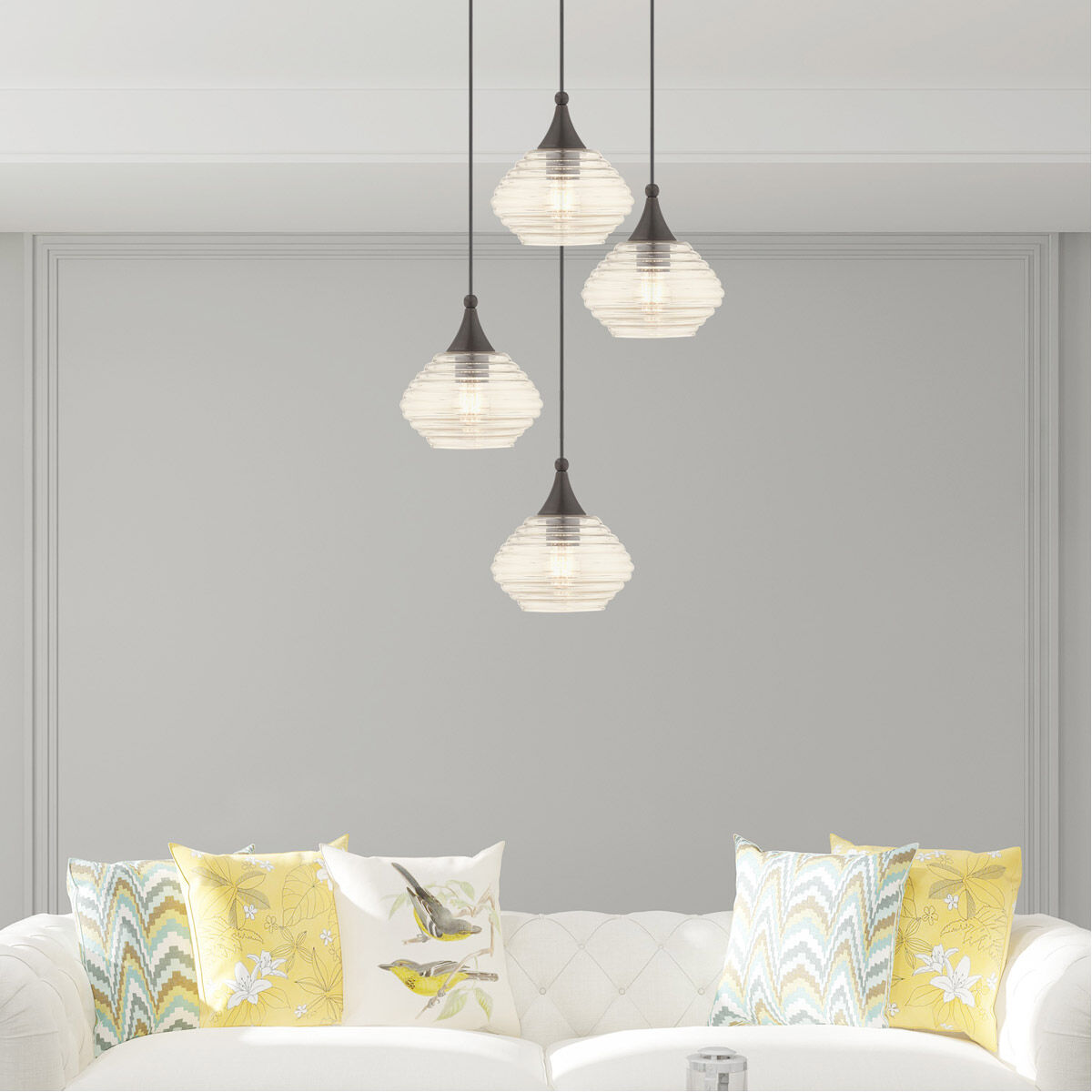 Art Glass 1 Light 8 inch English Bronze Mini Pendant Ceiling Light