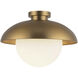 Alora Mood Rubio 1 Light 16 inch Aged Gold/Opal Matte Glass Flush Mount Ceiling Light