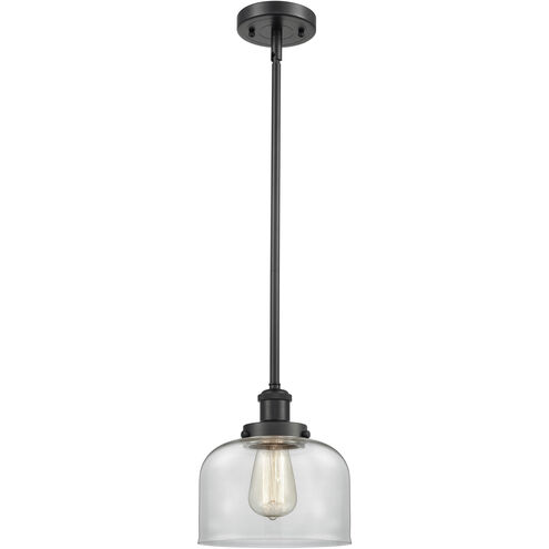 Ballston Large Bell 1 Light 8 inch Matte Black Pendant Ceiling Light in Clear Glass, Ballston