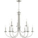Estate 10 Light 30 inch Brushed Nickel Chandelier Ceiling Light