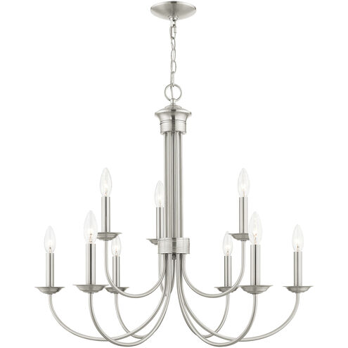 Estate 9 Light 30 inch Brushed Nickel Chandelier Ceiling Light