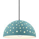 Perforated Dome 12.5 inch Reflecting Pool Pendant Ceiling Light in Matte Black, Dedicated LED, Black, Form+Finish+Function