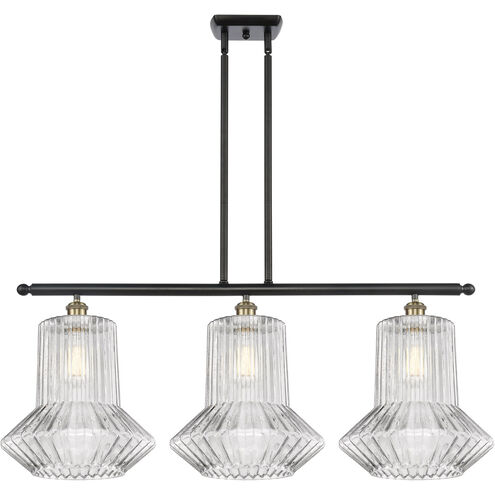 Ballston Springwater 3 Light 36 inch Black Antique Brass Island Light Ceiling Light, Ballston