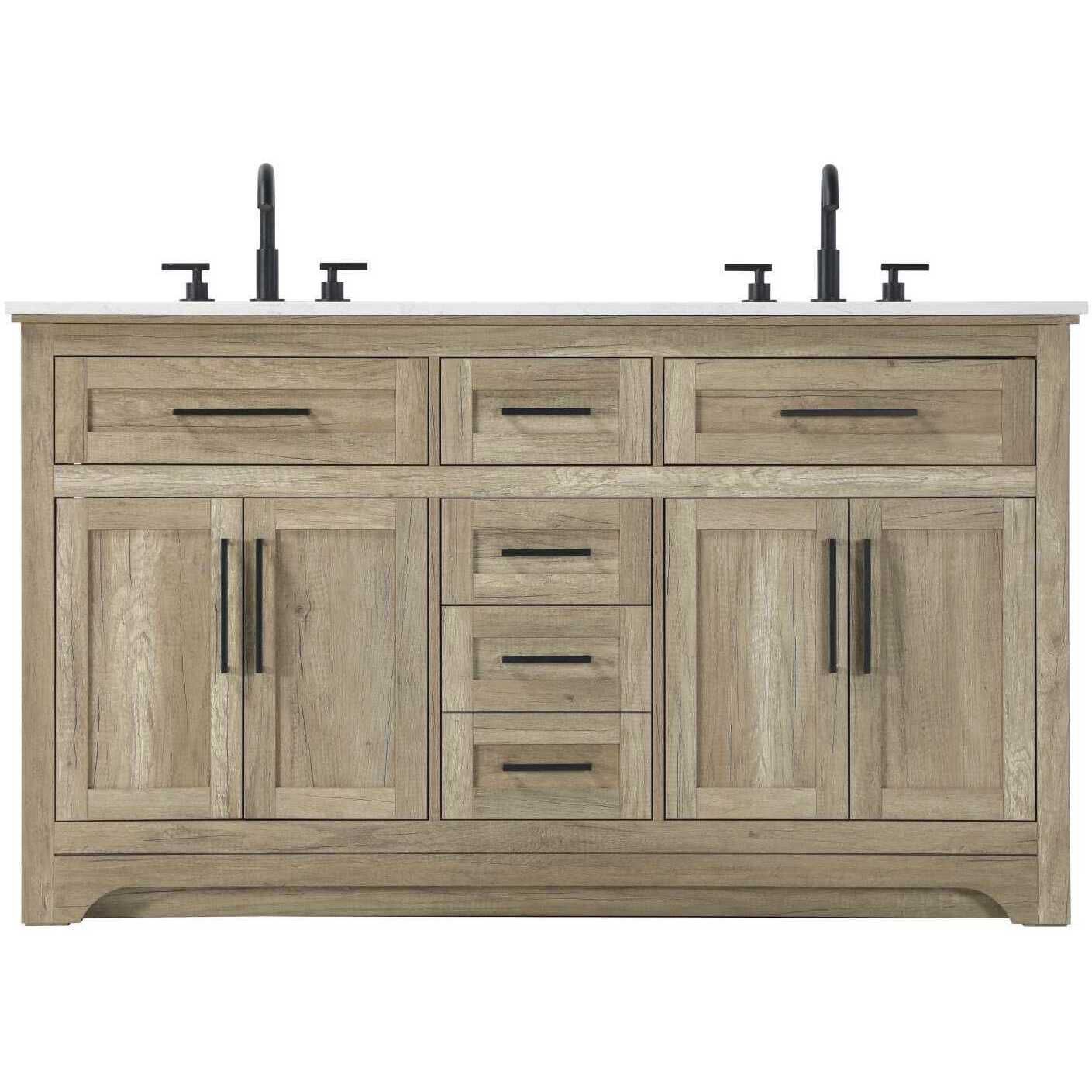 Remington 60 X 35 inch Natural Oak Bathroom Vanity Cabinet