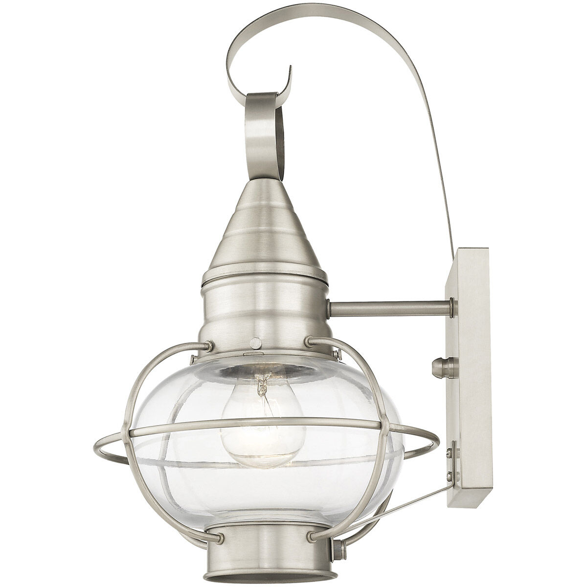 Newburyport 1 Light 14.75 inch Brushed Nickel Outdoor Wall Lantern