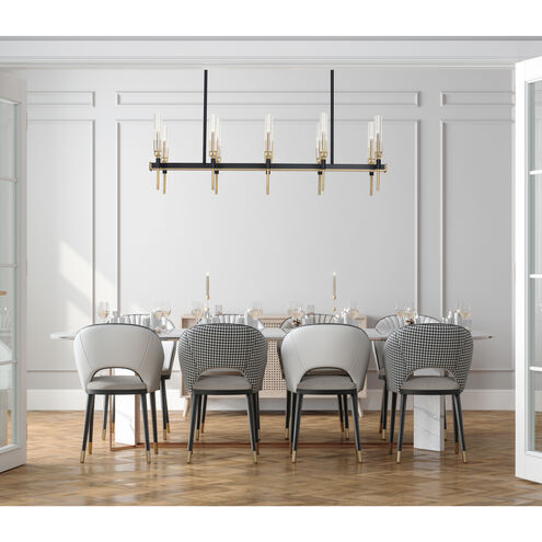 Flambeau LED 45.25 inch Black and Antique Brass Linear Pendant Ceiling Light