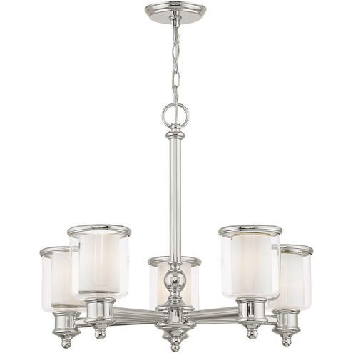 Middlebush 5 Light 25 inch Polished Nickel Chandelier Ceiling Light