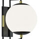 Cosmos LED 12.38 inch Matte Black with Satin Brass and Matte White Outdoor Wall Sconce