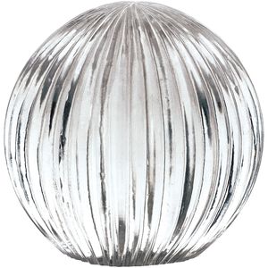 Decorative Glass Silver Ornamental Accessory, Ribbed Glass Globe