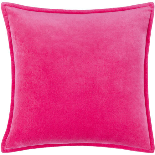 Cotton Velvet 22 X 22 inch Rose Accent Pillow