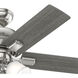 Crystal Peak 44 inch Brushed Nickel with Light Gray Oak/Dark Gray Oak Blades Ceiling Fan