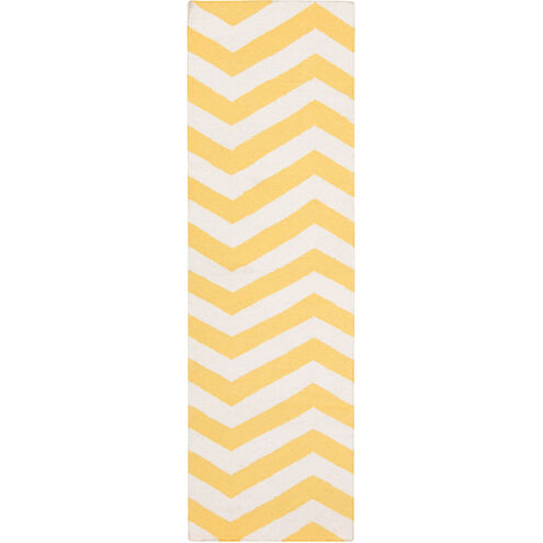 Frontier 96 X 30 inch Saffron, White Rug