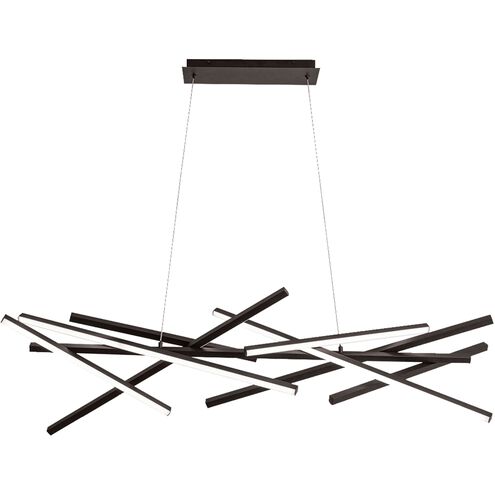 Carly LED 55 inch Matte Black Chandelier Ceiling Light