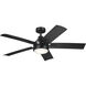 Tide 52 inch Satin Black with Weathered Medium Oak Blades Ceiling Fan