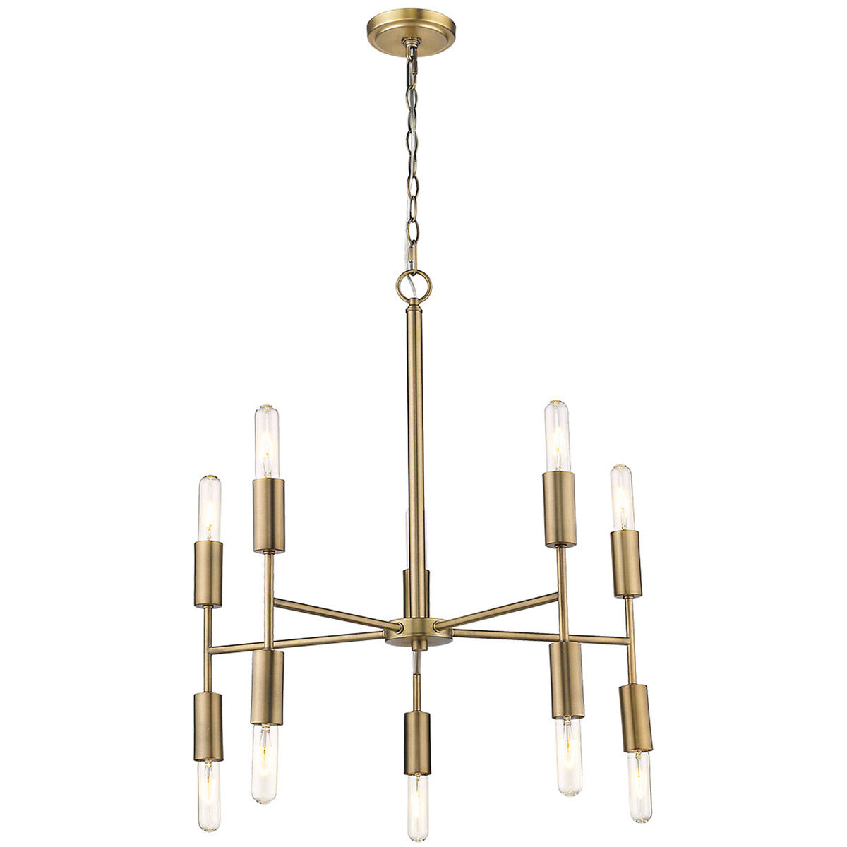 Perret 10 Light 26 inch Aged Brass Chandelier Ceiling Light
