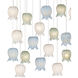 Polpo 30 Light 54 inch Silver Linear Pendant Ceiling Light