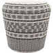 Parkdale 17.7 inch Grey and White Outdoor Garden Stool, Cylinder, Metal Frame, Hand Crafted