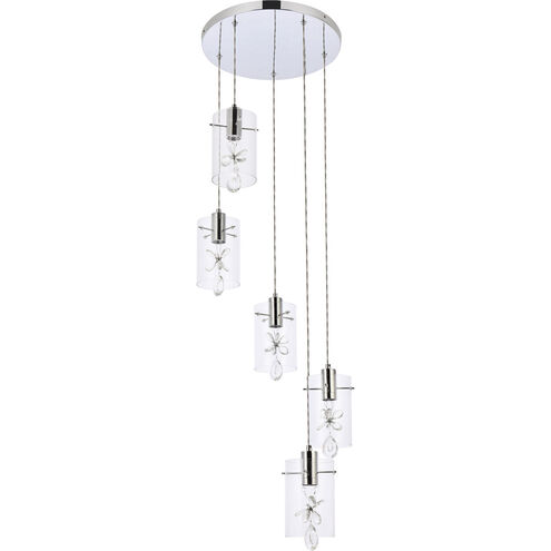 Hana 5 Light 19 inch Chrome Pendant Ceiling Light