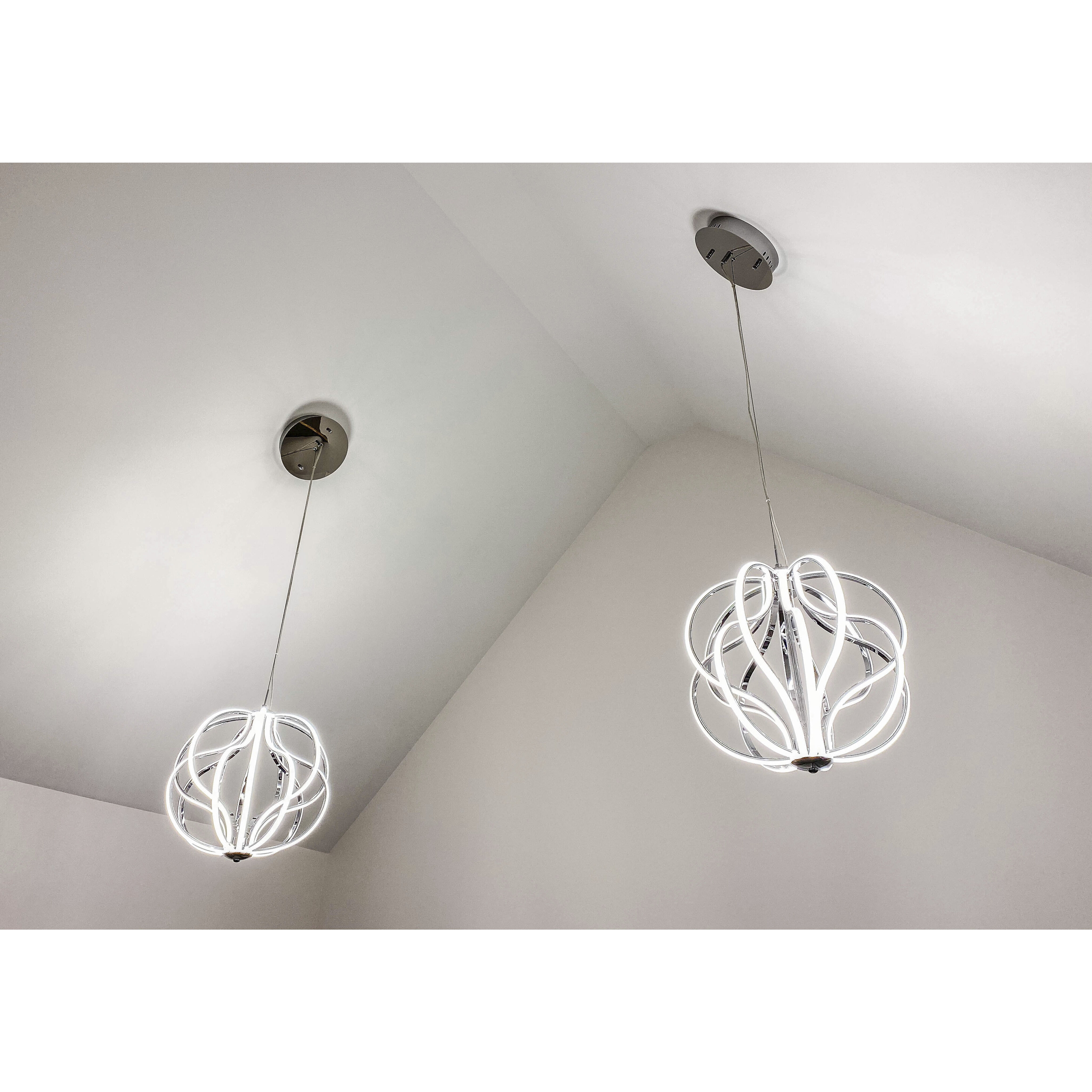 Aura LED 24 inch Polished Chrome Single Pendant Ceiling Light