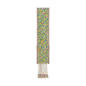 Asha Beige/Lime/Teal/Pale Pink/Bright Orange Wall Hangings, Rectangle