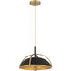 Yorkshire 2 Light 14 inch Dark Matte Black and Legacy Brass Pendant Ceiling Light