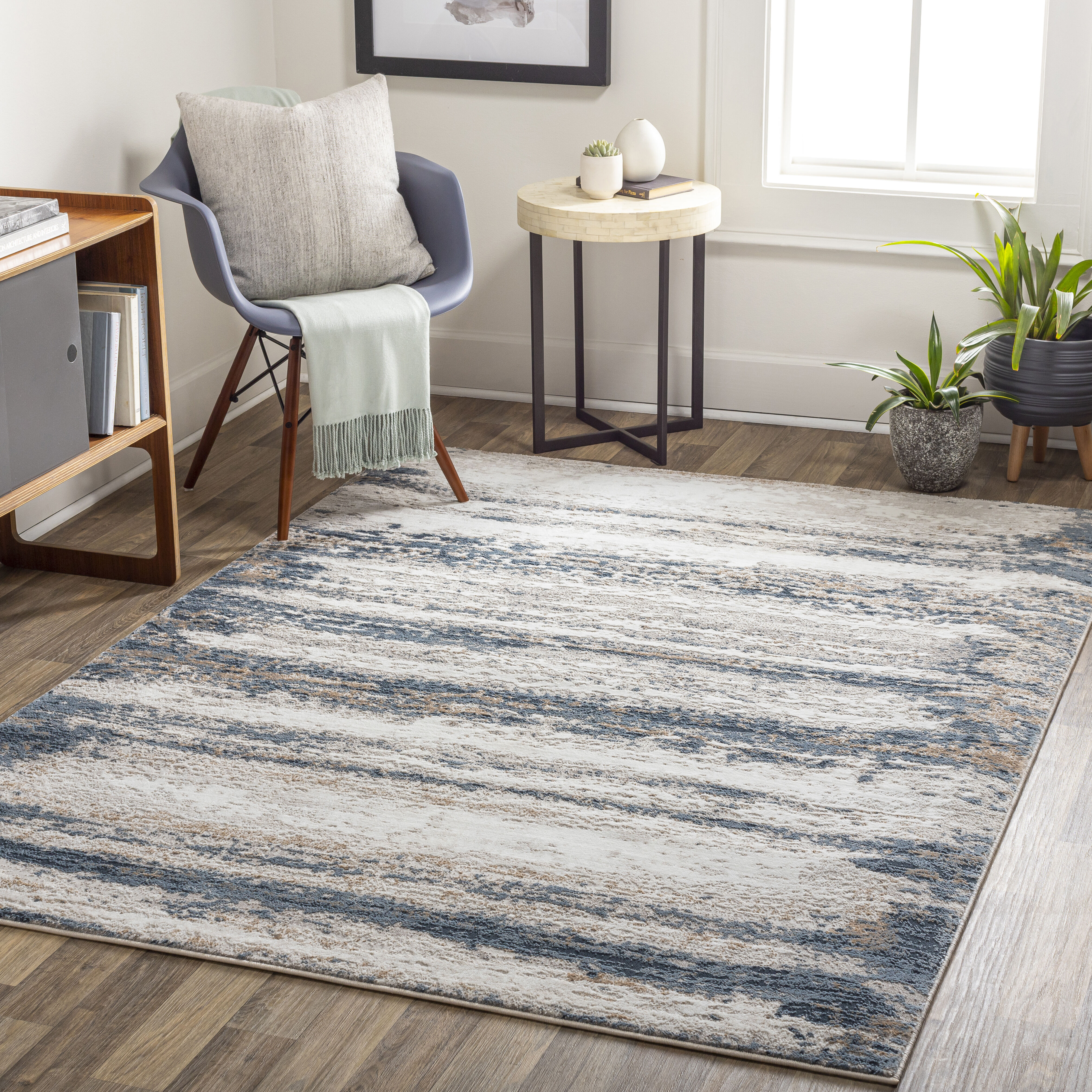 Allegro 84 X 63 inch Light Grey Rug, Rectangle