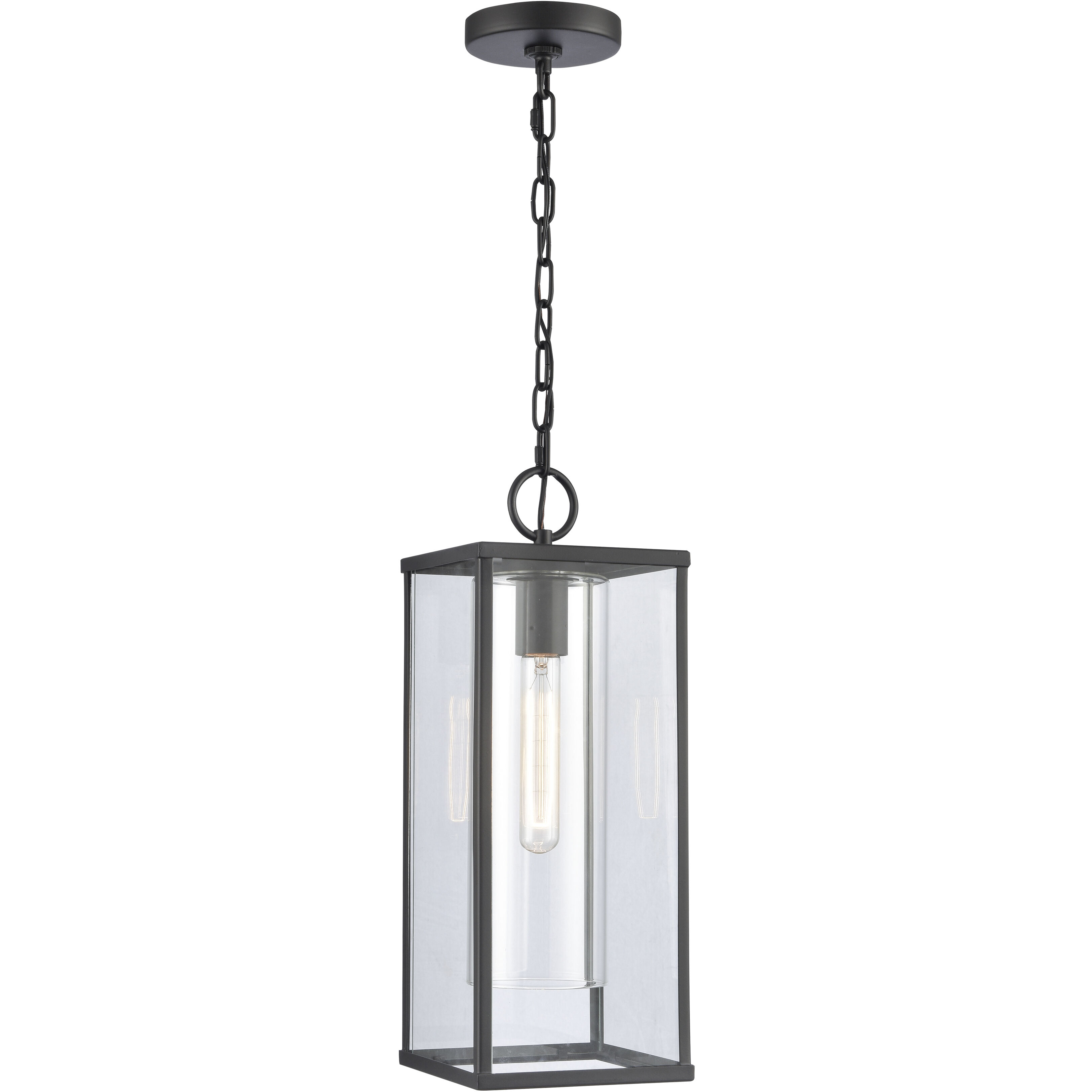 Augusta 1 Light 7 inch Matte Black Outdoor Pendant