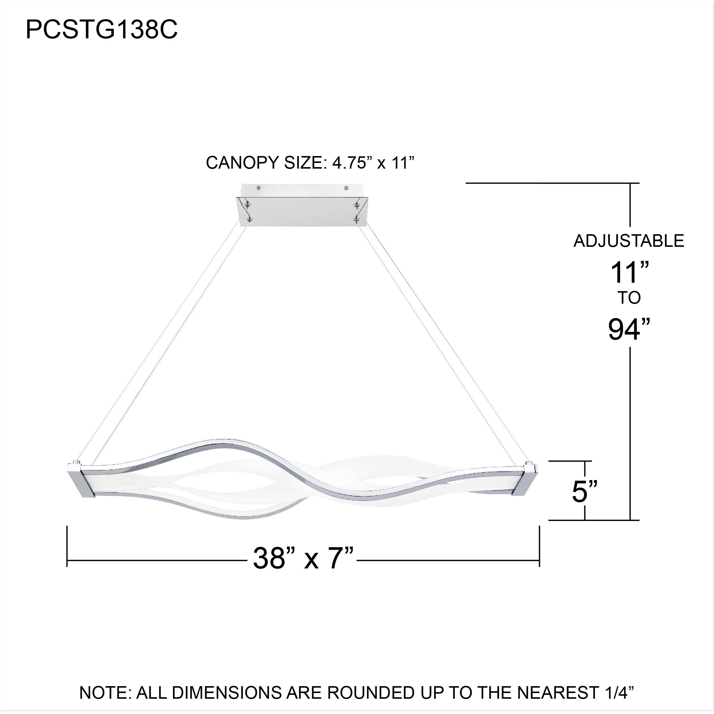 Saratoga 38 inch Polished Chrome Island Light Ceiling Light