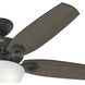 Builder 52 inch Matte Black with Matte Black/Greyed Walnut Blades Ceiling Fan