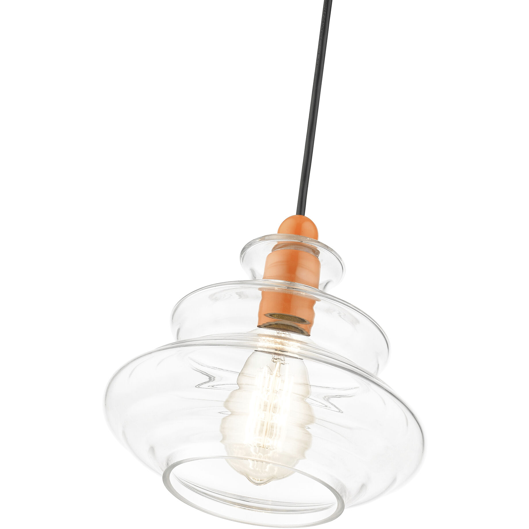 Everett 1 Light 9 inch Shiny Orange Pendant Ceiling Light
