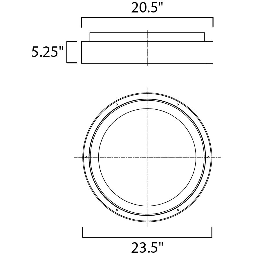 iCorona FoH LED 23.5 inch Matte White Flush Mount Chandelier Ceiling Light