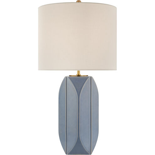 kate spade new york Carmilla 28 inch 100 watt Polar Blue Crackle Table Lamp Portable Light, Medium