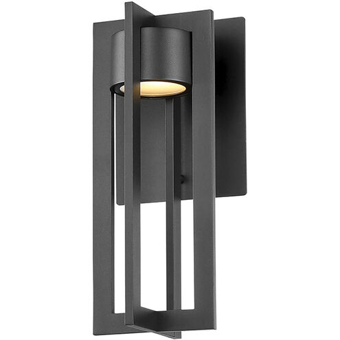 Chamber LED 5 inch Black Wall Light in 12in, dweLED