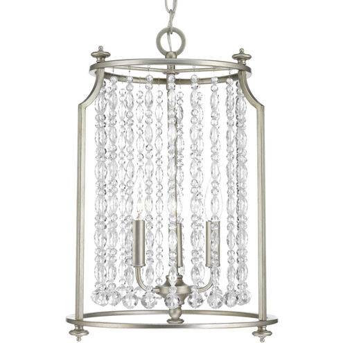 Desiree 3 Light Silver Ridge Pendant Ceiling Light, Design Series