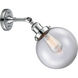 Franklin Restoration Large Beacon LED 8 inch Polished Chrome Sconce Wall Light in Clear Glass, Franklin Restoration