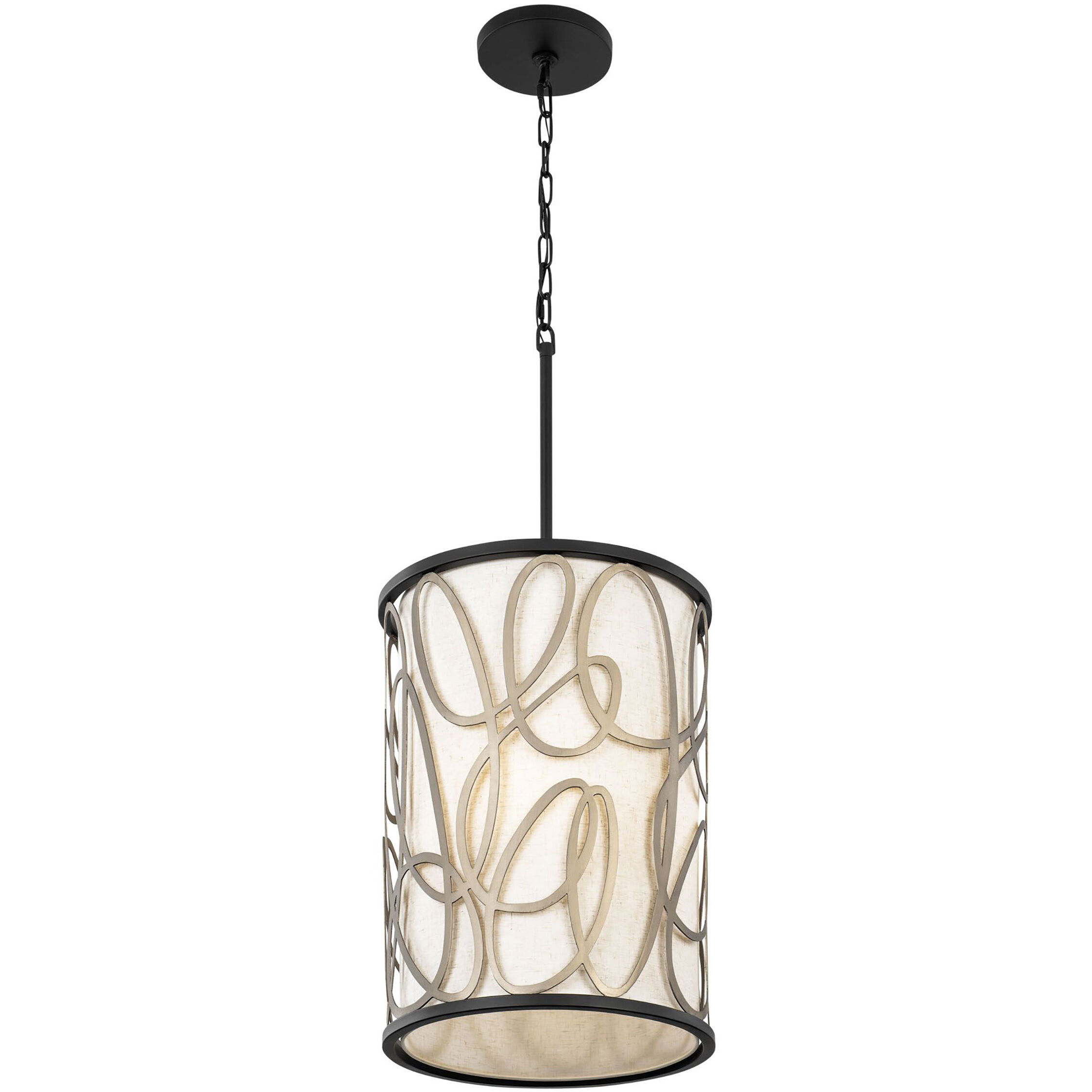 Scribble 6 Light 16 inch Matte Black Foyer Ceiling Light, Smithsonian Collaboration