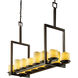 Candlearia LED 42 inch Dark Bronze Chandelier Ceiling Light in Amber (CandleAria), Cylinder with Melted Rim, 9800 Lm LED