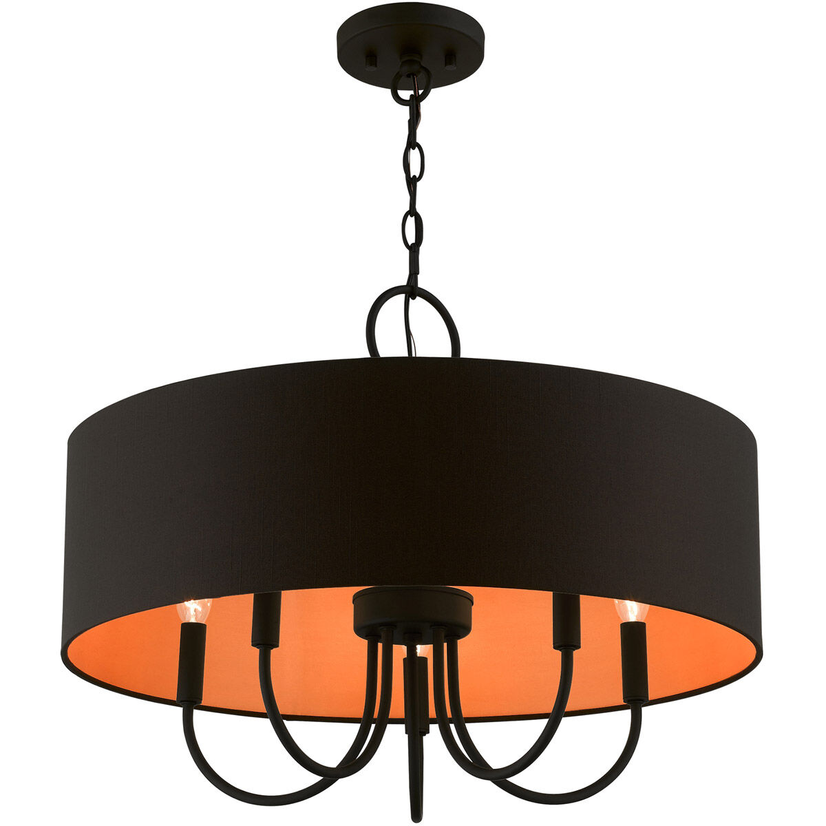 Bradhurst 5 Light 23 inch Black Pendant Chandelier Ceiling Light