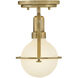 Somerset 1 Light 6.25 inch Heritage Brass Semi-flush Mount Ceiling Light