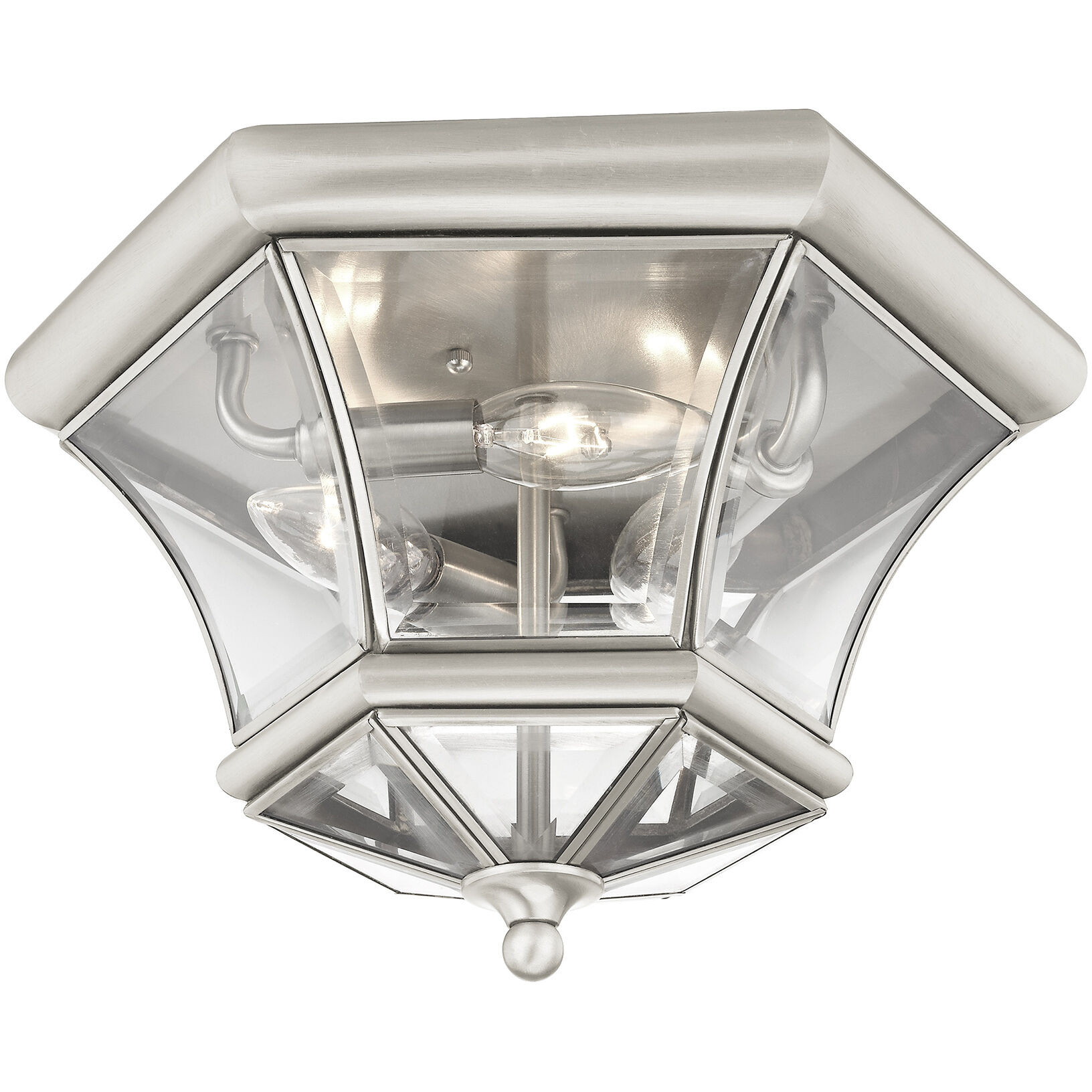 Monterey/Georgetown 3 Light 13 inch Brushed Nickel Outdoor Ceiling Mount