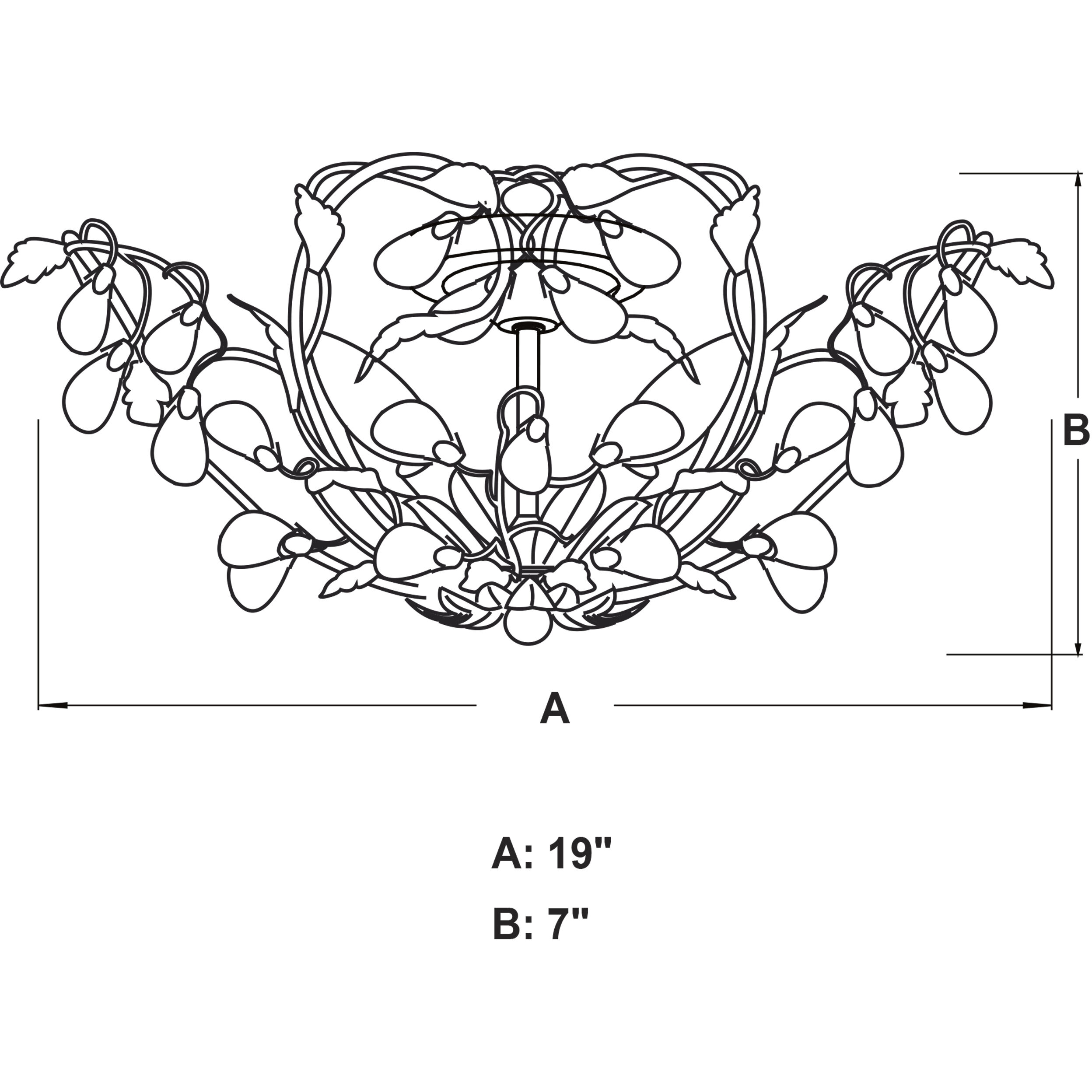 Jardin LED 19 inch French Cream Semi-Flush Mount Ceiling Light