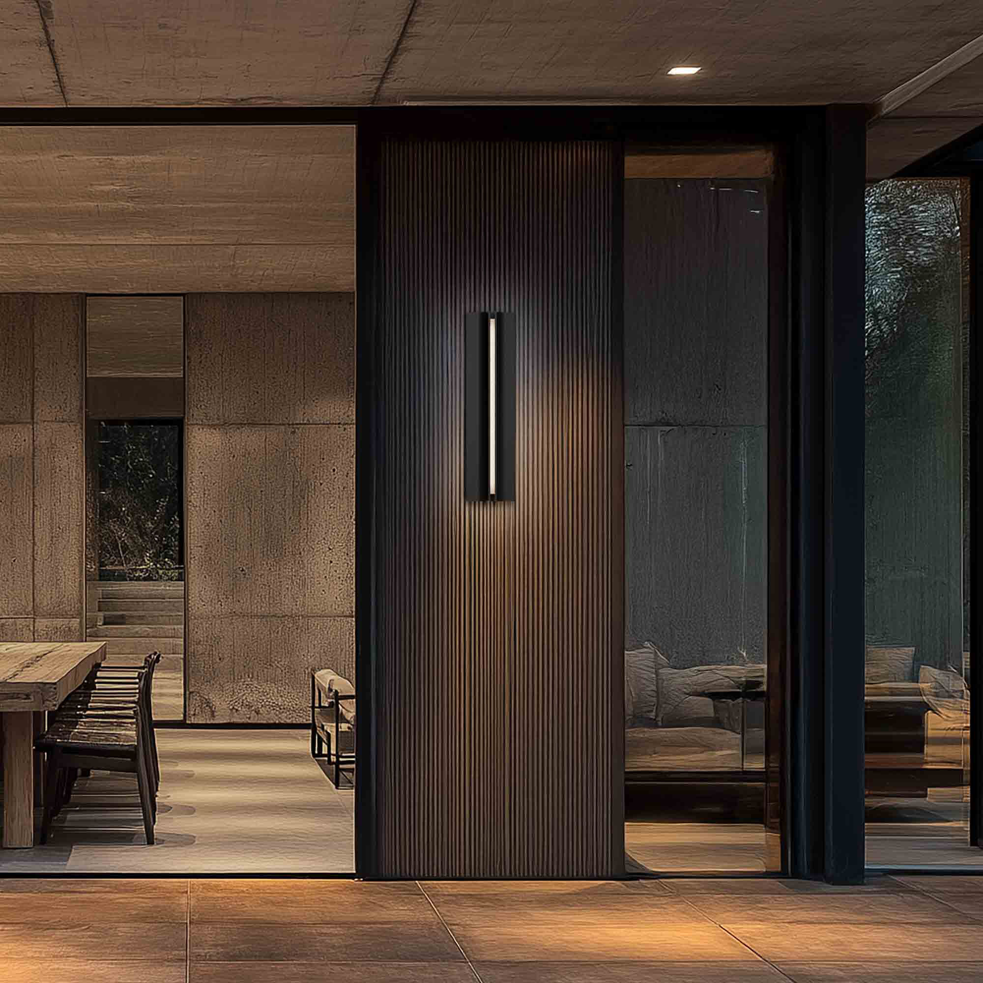 Strait LED 16 inch Black Outdoor Wall Lighting in 3000K