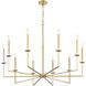 Gaultier 10 Light 44.75 inch Mondern Gold Chandelier Ceiling Light in Modern Gold