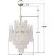 Ollie 16 Light 26.25 inch Aged Brass Chandelier Ceiling Light in Sand Glass Clear