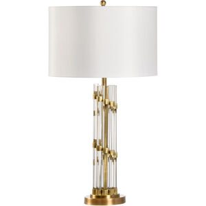 Chelsea House 32 inch 100.00 watt Clear/Antique Brass Table Lamp Portable Light